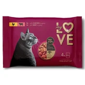 My Love Vlažna hrana za macke, Piletina i govedina, 4x85g