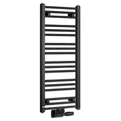 ALBRECHT Kopalniški radiator 400x930 mm, centralni priključek, črna mat - Črna mat barva - 400x930 mm - Bruckner - ALBRECHT - 24 - Jeklo - Oblika H - Oblika H - 400 - 930 - 3.2 - 14