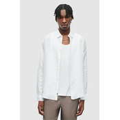 Lanena košulja AllSaints CYPRESS boja: bijela, relaxed, s klasicnim ovratnikom
