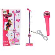 Lean Toys Mikrofon sa stalkom za djecu - Pink