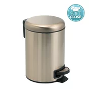 POTTY Soft Close Pedal Bin 5l, gold matt - Zlata mat barva - 206x275x268 mm - Gedy - POTTY - 24 - Iz nerjavečega jekla - Koš za odpadke do 6 l - Krožni - Soft Close;Pedal koši za odpadke;Notranja posoda - 206 - 275 - 268 - 5 - 14