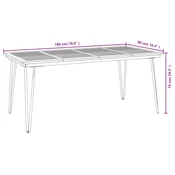 Vidaxl Vrtna miza z nogami V oblike 180x90x75 cm trden akacijev les