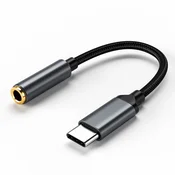 INF Type-C na 3.5mm adapter z DAC digitalnim dekodiranjem in podporo za klice Black, (5000291450)