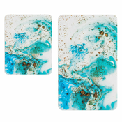 Bijelo-plave kupaonske prostirke u setu od 2 kom - Oyo Concept