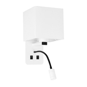 Magnum 2 Wall Lamp 1X40W E27+3W Led Square Shade White