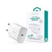 DEVIA SMART punjač za utičnicu Type-C, 20 W, PD brzi punjač, bijela