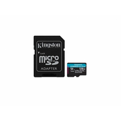 SDXC KINGSTON micro 128GB Canvas GoPlus, 170/90MB/s,  C10, UHS-I, U3, V30,