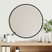Zidno ogledalo crno O 40 cm okruglo