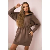 Insulated mocha hooded dress