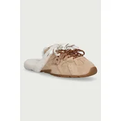 Nokwol copati ženski s plišastim zaključkom Atlas Mule Beige Suede