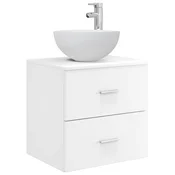 vidaXL Umivalnik s pritrditev na steno Bela 49,5 x 41 x 64,5 cm