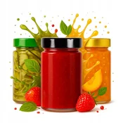 shumee 50x Dekorativni stekleni kozarci ARIA 245 ml za med, marmelado, kumare, marmelado