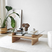 HANAH HOME Sto za dnevnu sobu Saga Rectangle Sapphire Transparent