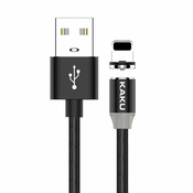 Kaku Magnetic kabel USB/Lightning 3A 1m, črna