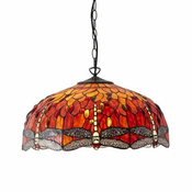 Endon 64082 - Luster na lancu Tiffany DRAGONFLY, 3xE27/60W/230V, precnik 50 cm