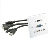 Lindy 60220 modularna utičnica HDMI + VGA + USB A + 3.5mm Bijelo