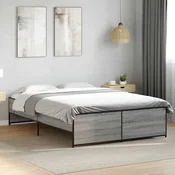 Okvir za krevet boja hrasta 140x190cm konstruirano drvo i metal