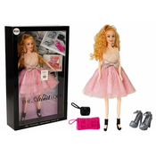 LEAN TOYS Lutka model 28cm roza haljina za izlazak