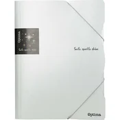 Mapa z elastiko Glitter A4, srebrna