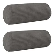 vidaXL Prevleka za blazino 2 pcs HEERLEN Temno siva O 15 x 40 cm