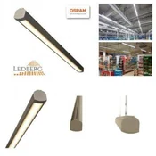 Premium LEDBERG OSRAM stropna ALU LED svetilka AXION 300cm 100W 15000lm 3000K/4000K/5000K srebrna