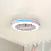 Mantra Iluminación LED stropni ventilator Gamer, bel, DC, tiho delovanje, O 47 cm, CCT RGB - Dnevna soba/jedilnica - Sodobni - Plastika