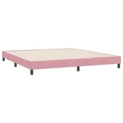Vidaxl posteljni okvir brez vzmetnice roza 180x220 cm žamet