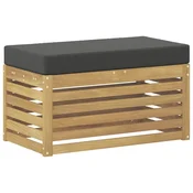Vidaxl Zunanji stolček klop Bela 80 x 43 x 45 cm Masiven les akacije