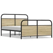Vidaxl Posteljni okvir brez vzmetnice 120x200 cm sonoma hrast inž. les