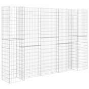Greatstore Korito za rastline gabion H-oblike jeklo 260x40x200 cm