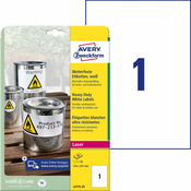Avery Zweckform zelo odporne etikete L4775-20, 210 x 297 mm, bele poliestrske etikete, A4, za tiskanje