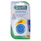 G.U.M Access Floss zobna nitka za zobne aparate in vsadke (Ideal for Implants  Bridges  Crowns & Wide Interdental Spaces with Built-In Threader) 50 kos