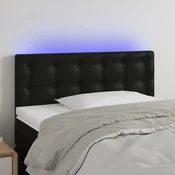 Vidaxl vidaXL LED vzglavje postelje črno 90x5x78/88 cm umetno usnje