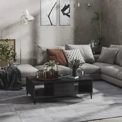 Stolic za kavu sjajni sivi 103,5 x 60 x 35 cm konstruirano drvo