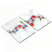 shumee Steklene servirne deske za prigrizke Gozdni sadeži s sladoledom 2x40x52 cm