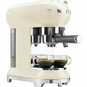 SMEG ECF02CREU Espresso-Kaffeemaschine 50s Style, Creme, Siebträger