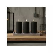Komplet 3x LED sveč BRILLO LED/2xAA 15 cm črna + daljinski upravljalnik