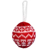 shumee Božični okrasek, volnen obesek, RDEČA ŽOGICA 8 cm