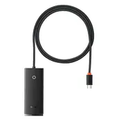 Hub postaja Baseus Lite Series WKQX030401 USB-C - 4x USB-A 3.0, USB-C, 1m - black