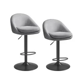 Songmics Set barskih stolov nastavljiva višina 525x50x975-1085 cm siva