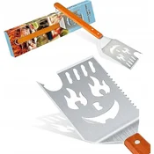 shumee 5-v-1 jeklena lopatica za žar z lesenim ročajem - večnamenska