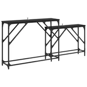 Vidaxl Konzolna miza 2 szt. Črna Orehovina 100 x 28 x 75 cm