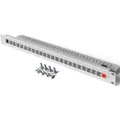 Patch panel za 24 modula RJ45 za rek 19 inca,beli