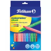 Flomaster obostrani školski 12boja karton Colorela Duo Pelikan 813846