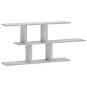 vidaXL Stenska polica Betonsko siva 100 x 17 x 45,5 cm Inženirski les
