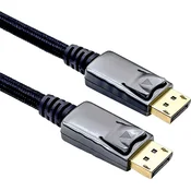 ROLINE Roline DisplayPort priključni kabel DisplayPort vtič\, DisplayPort vtič 1.00 m črna 11.04.5880 zaščiten DisplayPort kabel, (20420952)