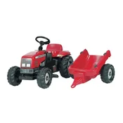 Rolly Toys Rdeč traktor na pedale Massey Ferguson s prikolico za starost 3 let in več
