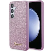 Guess Etui Guess Glitter Script za Samsung Galaxy S24+ - vijolično