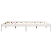 Daljši posteljni okvir brez vzmetnice bel 180x210 cm borovina