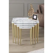 Hanah Home set od 4 umetnutih stocica Telwe, beli mermer / zlatni